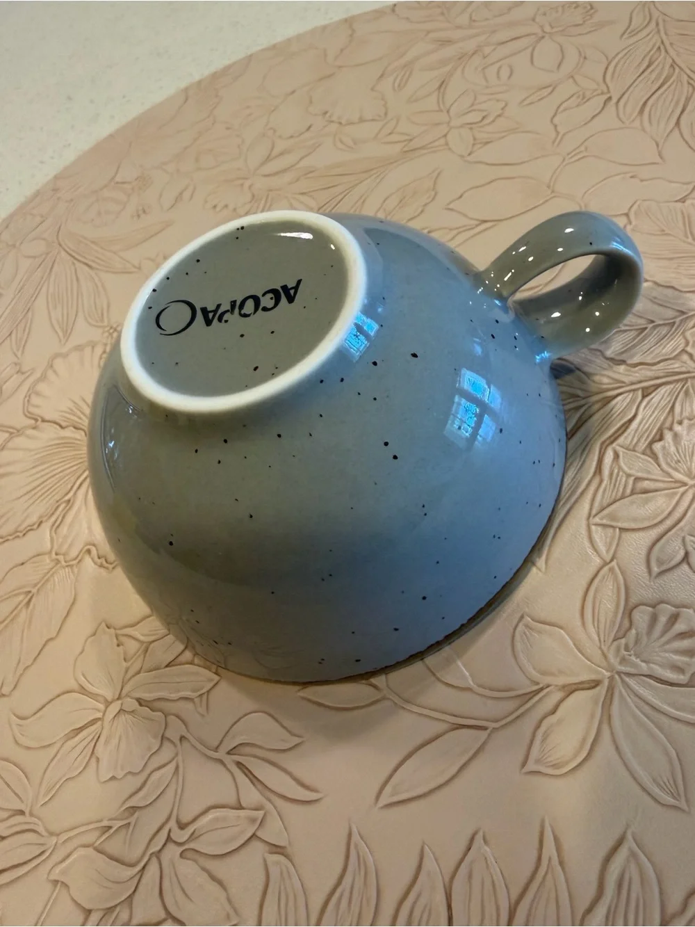 Acopa Gray Speckled Stoneware Coffee Tea Mug Rustic Ceramic Cup